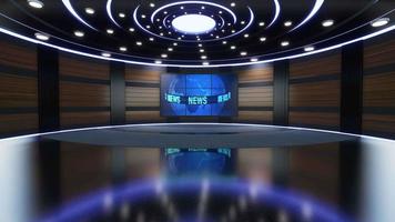 3D Virtual TV Studio News, Backdrop For TV Shows .TV On Wall.3D Virtual News Studio Background, Loop video