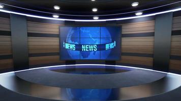 3D Virtual TV Studio News, Backdrop For TV Shows .TV On Wall.3D Virtual News Studio Background, Loop video