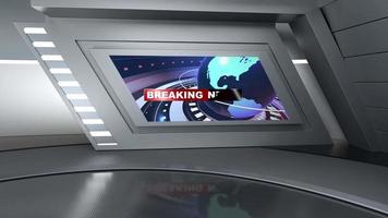 News Studio, Backdrop For TV Shows .TV On Wall.3D Virtual News Studio Background video