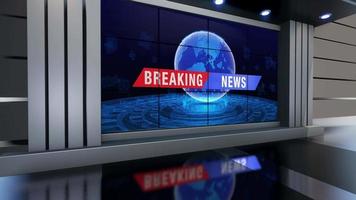 3D Virtual News Studio Background Loop video