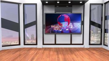 3D Virtual News Studio Background Loop video