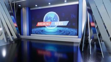 3D Virtual News Studio Background Loop video