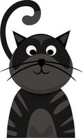 Black cat, illustration, vector on white background.