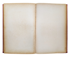 Old open book with copy space isolated on a transparent background png