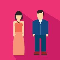 Man and woman flat icon vector