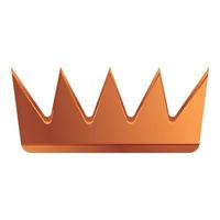 Bronze crown ranking icon, cartoon style vector