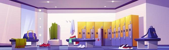 Locker room in gym, sport club or school stadium vector