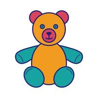 Toy Bear Icon Flat Design Vector