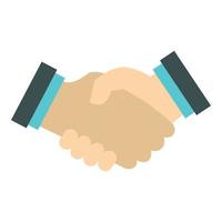 Handshake icon, flat style vector