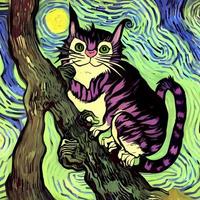 Cheshire Cat Climbing a Tree vector