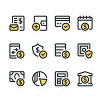 Banking App Icon Set Collection for UI UX vector