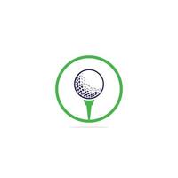 Golf ball on tee logo isolated on white background . vector