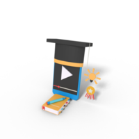 3d Illustration of learning book video png