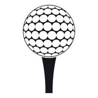 Golf ball on a tee icon, simple style vector