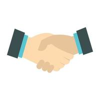 Handshake icon, flat style vector