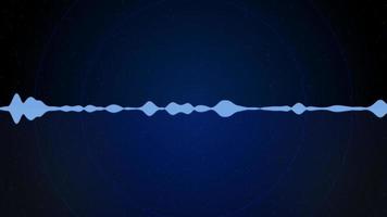 Equalizer VU Meters Modern Audio This is 3840x2160 4K video of a modern audio equalizer moving to music or a voice talking. There are blue rings symbolizing radio signals. seamless loop.