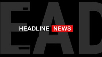 Text Headline news news intro graphics animation. video