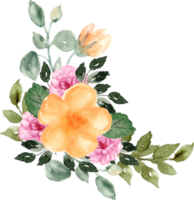 hand drawn autumn orange flower arrangement png