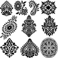 Black and white beautiful vector motifs