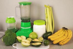 Blender and ingredients for healthy smoothie photo