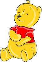 Little winnie the pooh, illustration, vector on white background