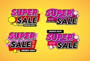 Super sale label collection vector