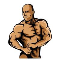 Muscular Body Builder Illustration vector