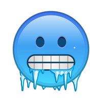 Freezing face Large size of yellow emoji smile vector