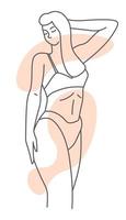 Body of sensitive female character, sketch vector