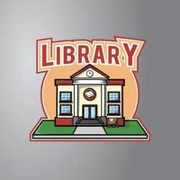 Library Illustration Design Badge vector