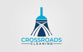 Crossroads cleaning vector logo graphic