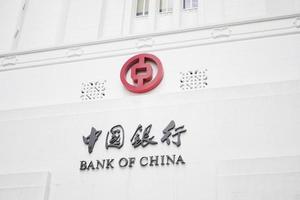 Singapore 1 june 2022. bank of china logo on financial building photo