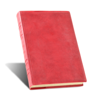 Old red book isolated with clipping pathfor mockup png