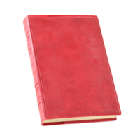 Old red book isolated with clipping pathfor mockup png