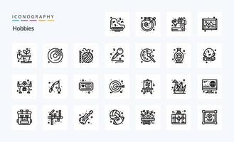 25 Hobbies Line icon pack vector