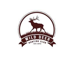 Hunting wild deer Logo or icon sign symbol vector