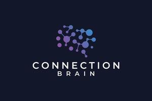 Connection brain technology icon logo design vector