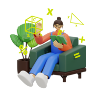 3d illustration learn math at home png