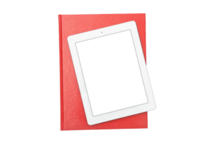 White ipad and pink case isolated on a transparent background png