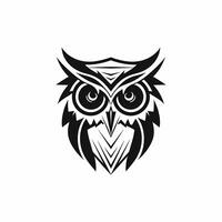 Owl Black And White Logo. photo