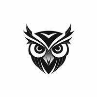 Owl Black And White Logo. photo