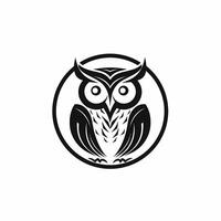 Owl Black And White Logo. photo