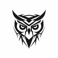 Owl Black And White Logo. photo