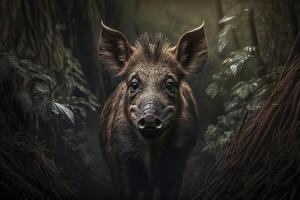 Wild boar close-up. . photo