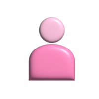 User icon pink. 3d render png