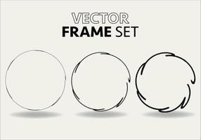 Hand drawn circles sketch frame vector set. Rounds scribble line circles. Vector illustrations.