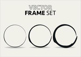 Hand drawn circles sketch frame vector set. Rounds scribble line circles. Vector illustrations.