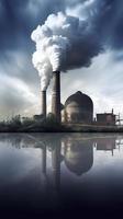 Free photo climate change with industrial pollution, generat ai