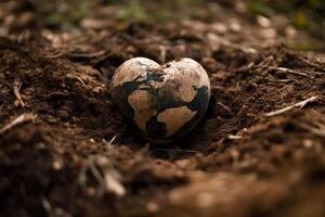 Heart in earth. photo