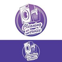 laundry cleaning service logo design vector